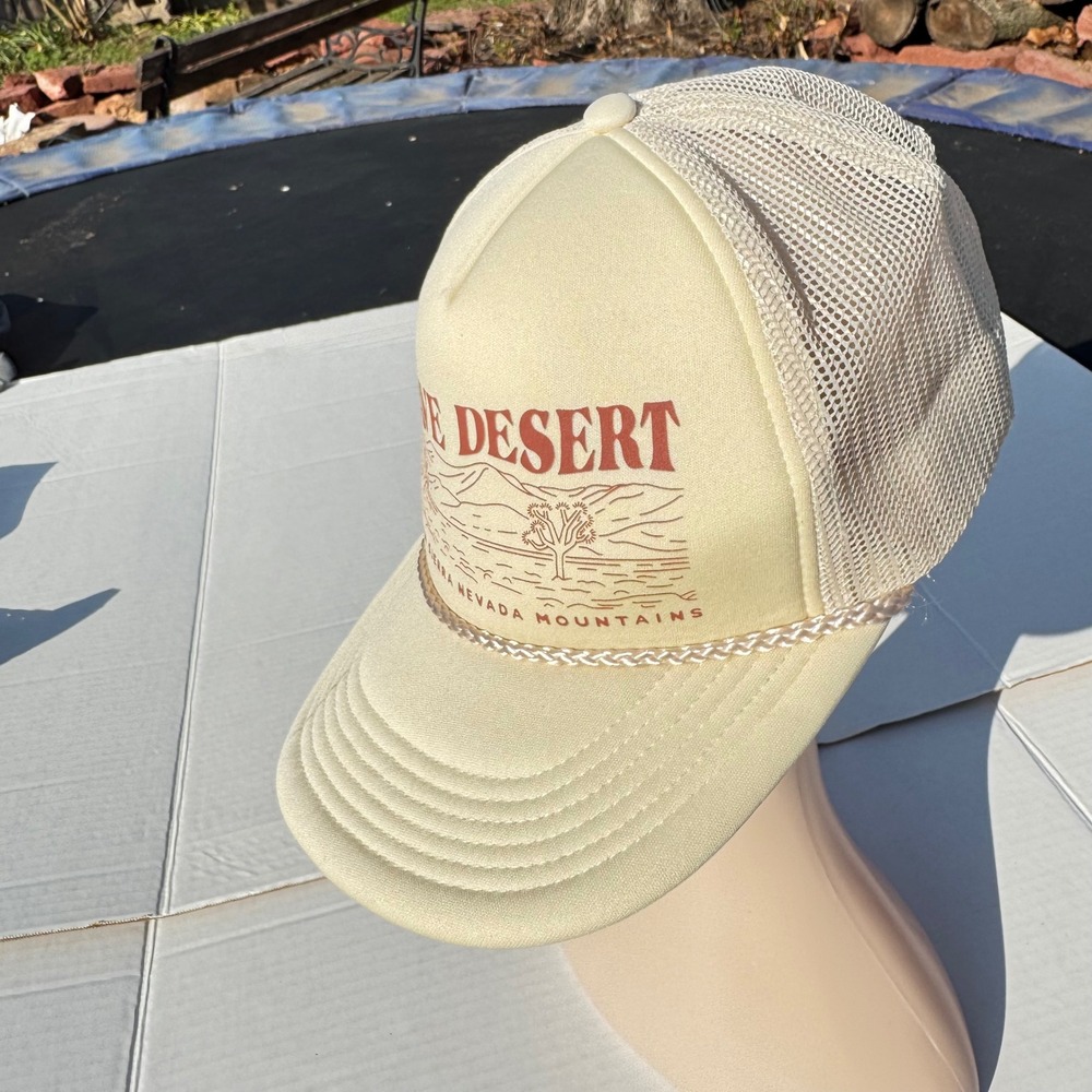 Mighty Fine Mojave Desert Rope Trucker Hat Cream Tan Snapback‎ Cap Joshua Tree